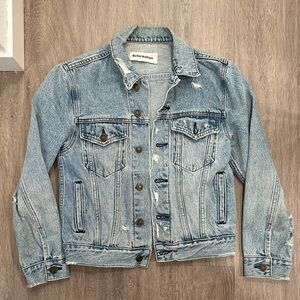 Reformation Distressed Jean Denim Jacket XS